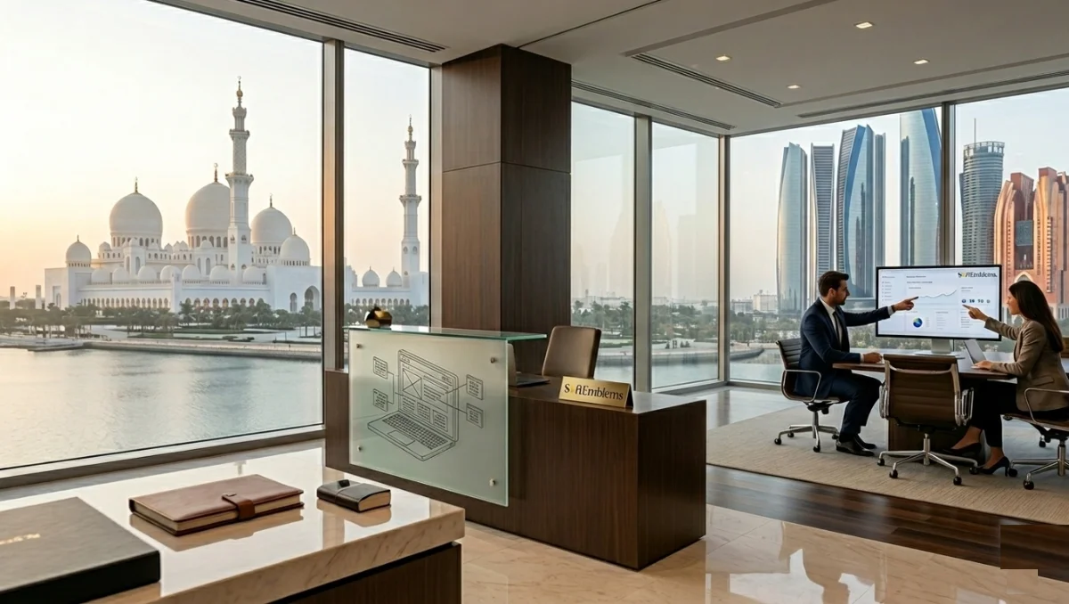 Modern office among best web development companies in Abu Dhabi with luxury views and professional team